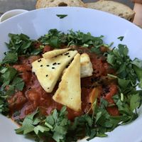 Vegan shakshuka at Iluzjon Café Bar in Warsaw