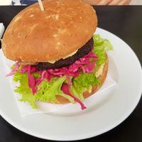 Portobello burger at Iluzjon Café Bar in Warsaw