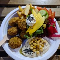 Falafel plate at Veg4seasons in Warsaw