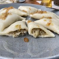 Cabbage and mushroom pierogis. 25 zł at Gospoda pod Żubrem in Bialowieza