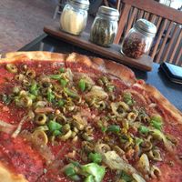 Vega pizza at Rum Runners in Kralendijk