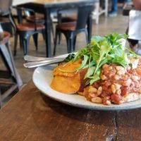 Big vegan breakfast at Seven Monks in Launceston