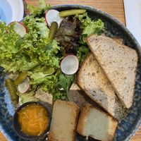 Baked cashew cheese  at Spojka Karlin in Prague