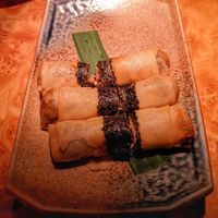 Wild mushroom spring rolls (removed sour cream dip) at Tattu in Birmingham