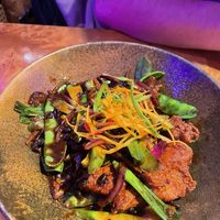 Vegan chicken black bean dish  at Tattu in Birmingham