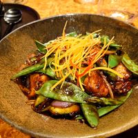 Vegan chicken in black bean sauce at Tattu in Birmingham