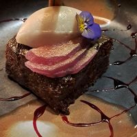 Asian pear toffee pudding at Tattu in Manchester