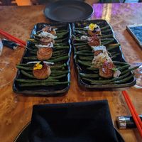 King oyster scallops and green beans at Tattu in Leeds