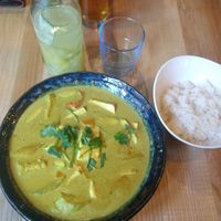 Delicious curry with tofu at Mist in Prague