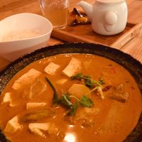 Spicy green curry at Mist in Prague