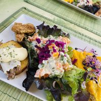 Main course - so much variety and flavour  at Ca la Nuri in Vic