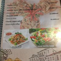 Menu at Sapa Classic Vegan in Sapa