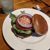 John B. Denton burger with black bean Patty - meh at Greenhouse Restaurant and Bar in Denton