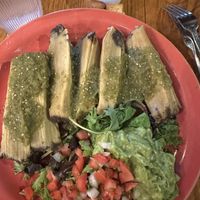 Delish! Vegans tamales without cheese.   at Greenhouse Restaurant and Bar in Denton