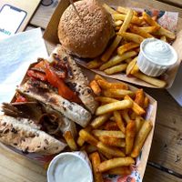 Cheese burger and Philly cheesesteak   at Herbivorous in Sheffield