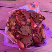 Philly Cheesesteak Loaded Fries  at Herbivorous in Sheffield