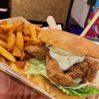Fried Chick’n Burger & Fries at Herbivorous in Sheffield
