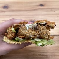 Fried 'Chicken’ Burger  at Herbivorous in Sheffield