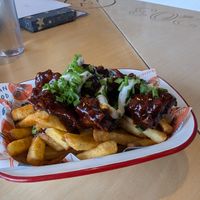 Ribs on fries at Herbivorous in Sheffield