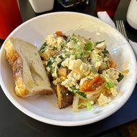Vegan Bowl with sourdoughh  at Tommy's Cafe in North Vancouver