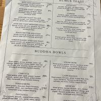 English Menu with V by vegan items    at Gjelber in Tirana