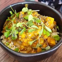 Tofu Curry, our fav dish at Coco Bowl in Salento