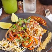 Pad thai noodles. at Coco Bowl in Salento