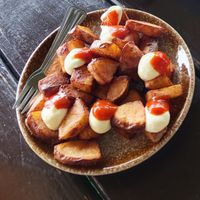 Patatas bravas - Order without the aioli to make them vegan at Dulan Cape Cafe 都蘭海角咖啡 in Donghe