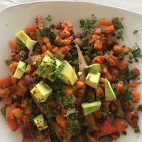 Sweet patato with carrots, avocado and more at Hakuna Matata in 