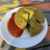 Cheesy lentil   at Rainbow Kitchen in Lower Moutere