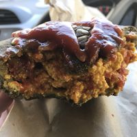 ‘Latin Lover’ pie inside view (scrambled tofu) at Rainbow Kitchen in Lower Moutere