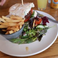 falafel burger at Fuel in Falmouth