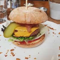 Beyond meat burger at Ellis Gourmet Burger in Breda