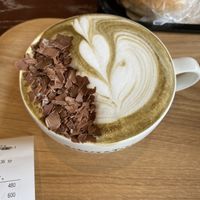 Hojicha latte at Bakery and Table in Hakone