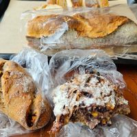Raisin bread, walnut fig bread, baguette at Bakery and Table in Hakone