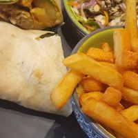 The Imposter Wrap with vegan coleslaw and Piri Piri fries at Nando's in Brierley Hill
