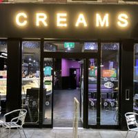 Shop front at Creams Cafe in Leicester