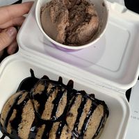 Warm cookie and chocolate sorbet at Creams Cafe in Brighton
