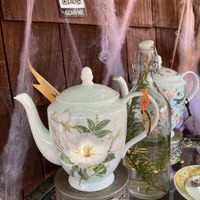 Everyone gets their own full size pot of tea at Shakespeare Corner Shoppe in San Diego