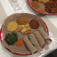 Vegetarian (vegan) platter  at Awash in San Diego