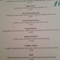 Menu page at Leef in Caldas Da Rainha