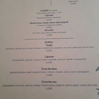 Menu page at Leef in Caldas Da Rainha