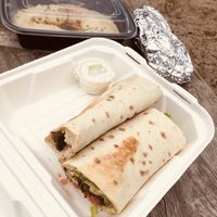 Falafel Wrap and Hummus at Dametra Cafe in Carmel-by-the-sea