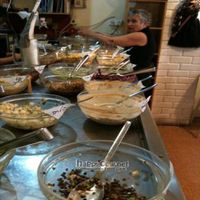 salad bar at Birenbaum Cafe in Tel Aviv