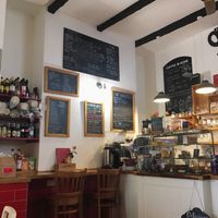 drinks menu and counter at Cafe Magdalen in Exeter