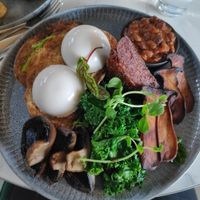 Big breakfast with vegan eggs at Good Food Emporium Cafe - Illume in Narre Warren