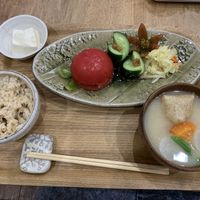 Part of the teishoku plate A set at Tom Tam in Yokohama