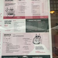 Menú  at Catlove Coffee in Gijon