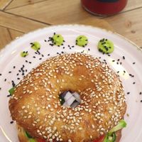 My vegan bagel - quite simple at Catlove Coffee in Gijon