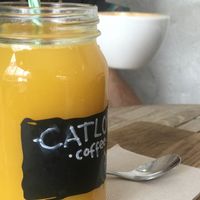 Orange juice freshly made at Catlove Coffee in Gijon